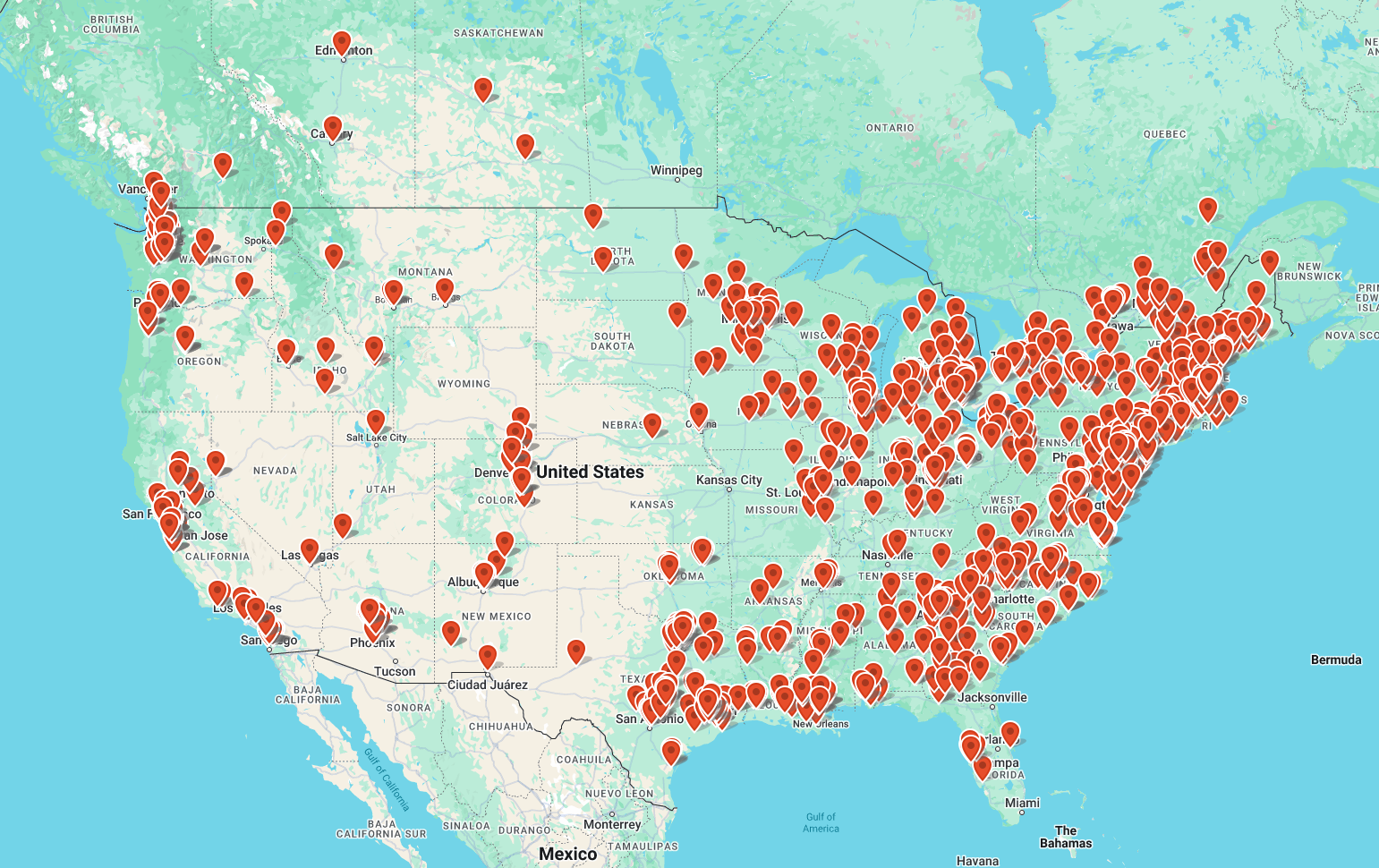 Registered dealers map